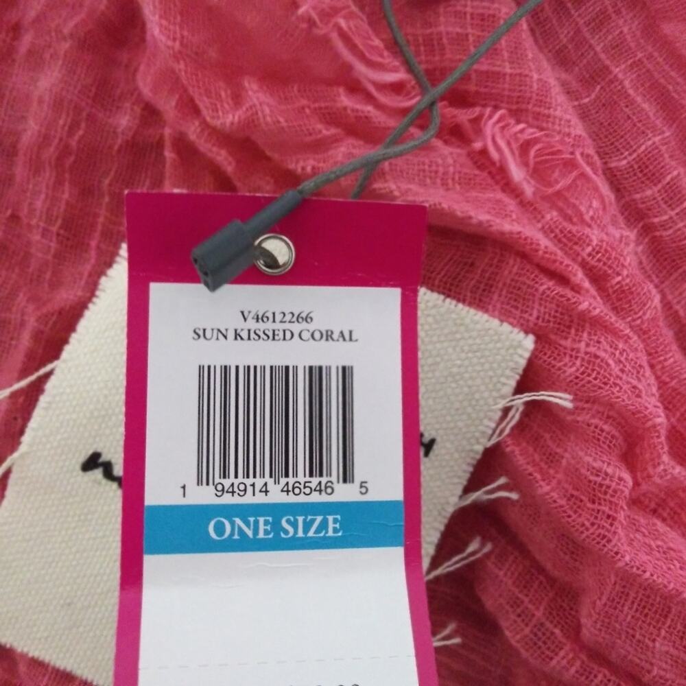 Vince Camuto Natural Sun Kissed Coral Cardigan Cover Up Beach Vacation Size OS - Picture 8 of 9